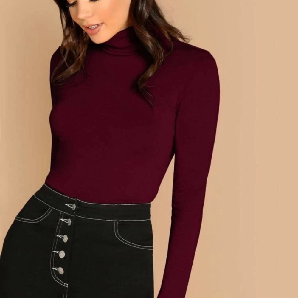 Red turtleneck